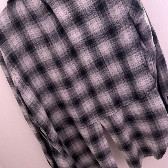 Plaid Women’s Shirt - Black and White - Picture 11 of 11